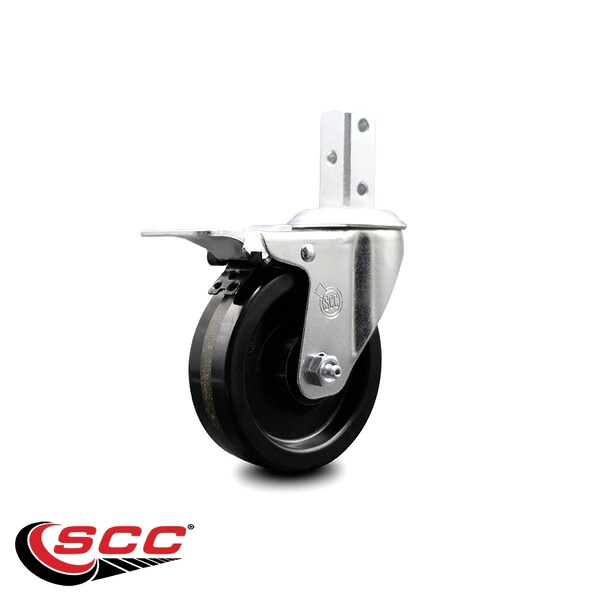 4 Inch Phenolic Wheel Swivel 3/4 Inch Square Stem Caster with Total Lock Brake